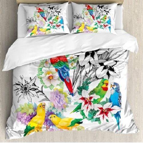 Parrots Observing The World Duvet Cover Bedding Set