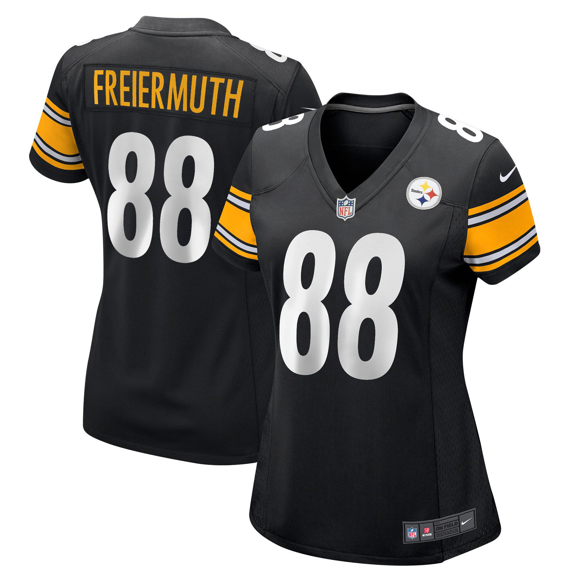 Pat Freiermuth Pittsburgh Steelers 2022 NFL Draft First Round Pick Game - Black Jersey - All Stitched