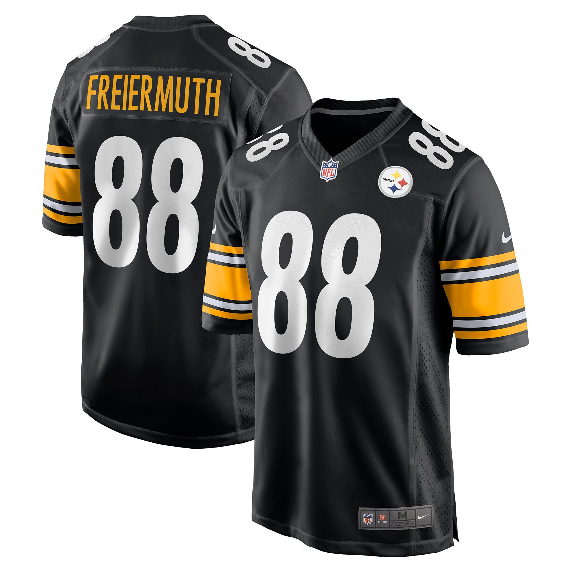 Pat Freiermuth Pittsburgh Steelers 2022 NFL Draft First Round Pick Game - Black Jersey - All Stitched