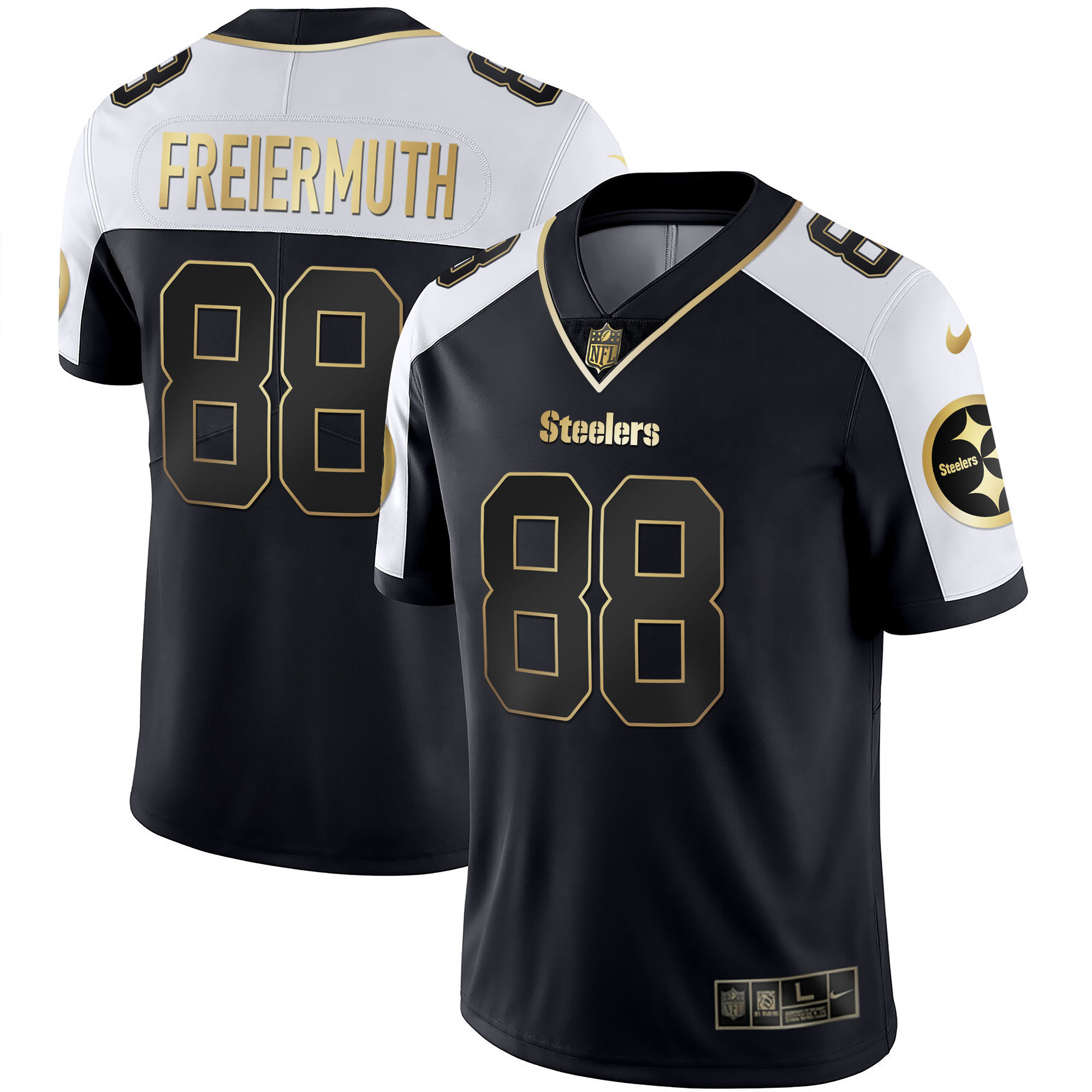 Pat Freiermuth Youth's Pittsburgh Steelers Gold & Split Alternate Jersey - All Stitched