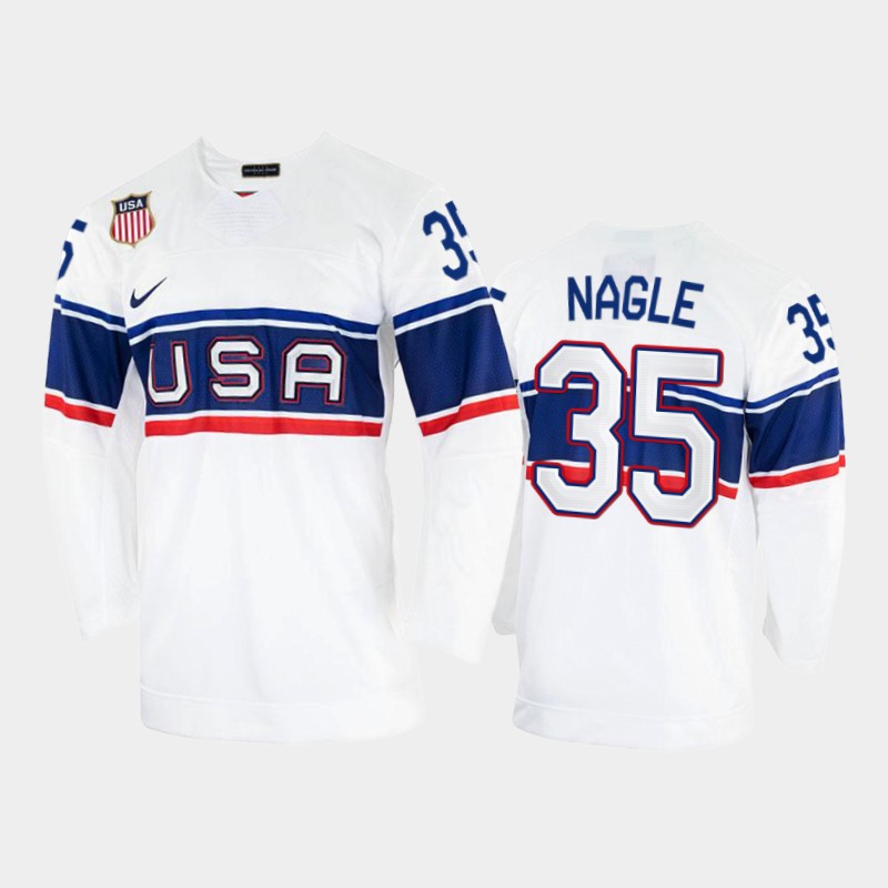 Pat Nagle USA White Jersey 2022 Winter Olympics