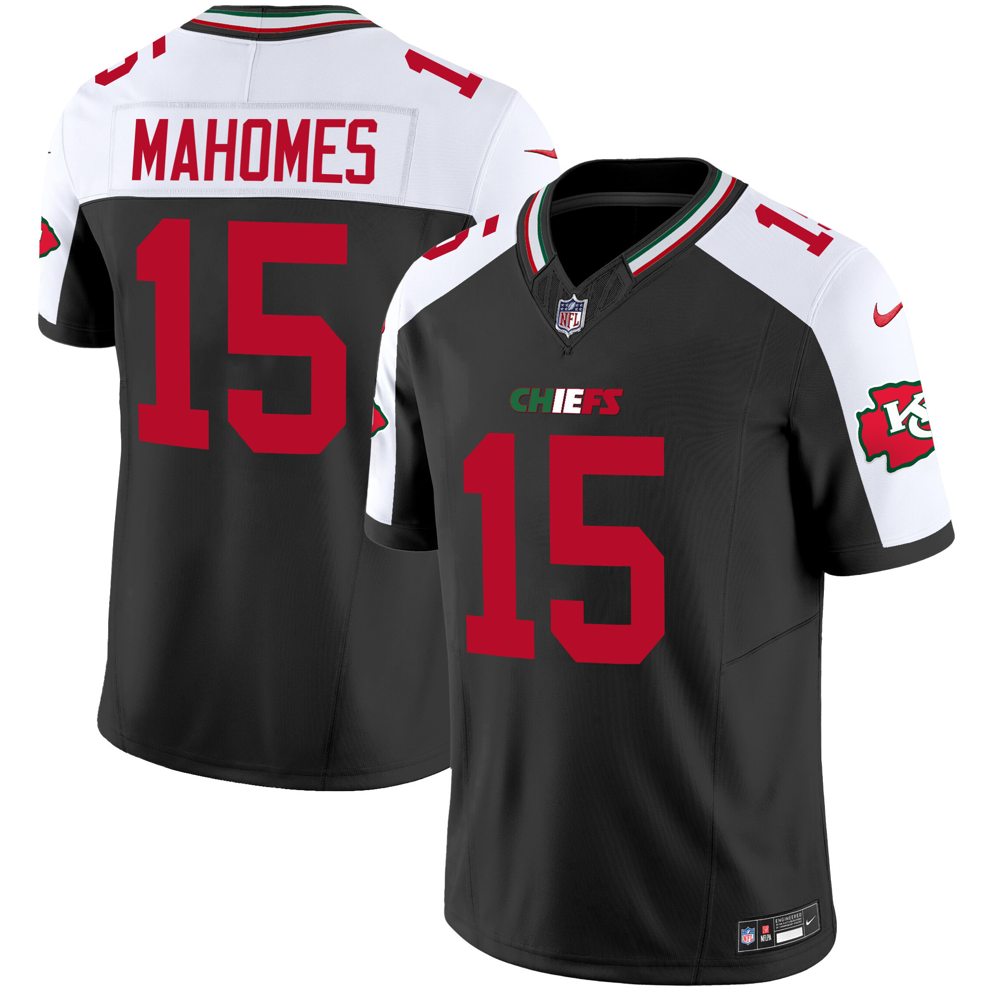 Patrick Mahomes Men's Kansas City Chiefs Mexico Vapor Limited Black Alternate Jersey - All Stitched 