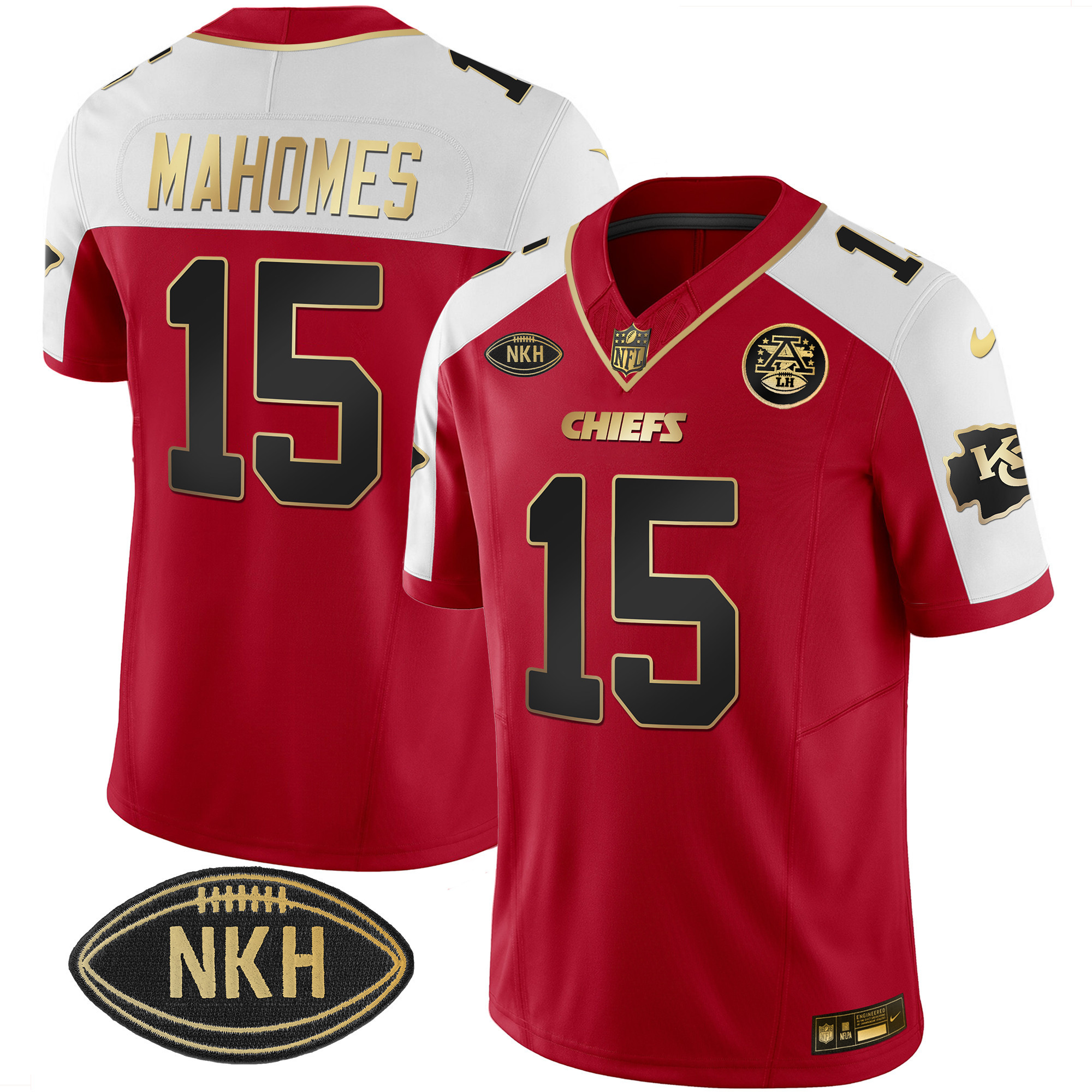 Patrick Mahomes Men's Kansas City Chiefs NKH Patch 2023 Vapor Limited Red Alternate Jersey - All Stitched 