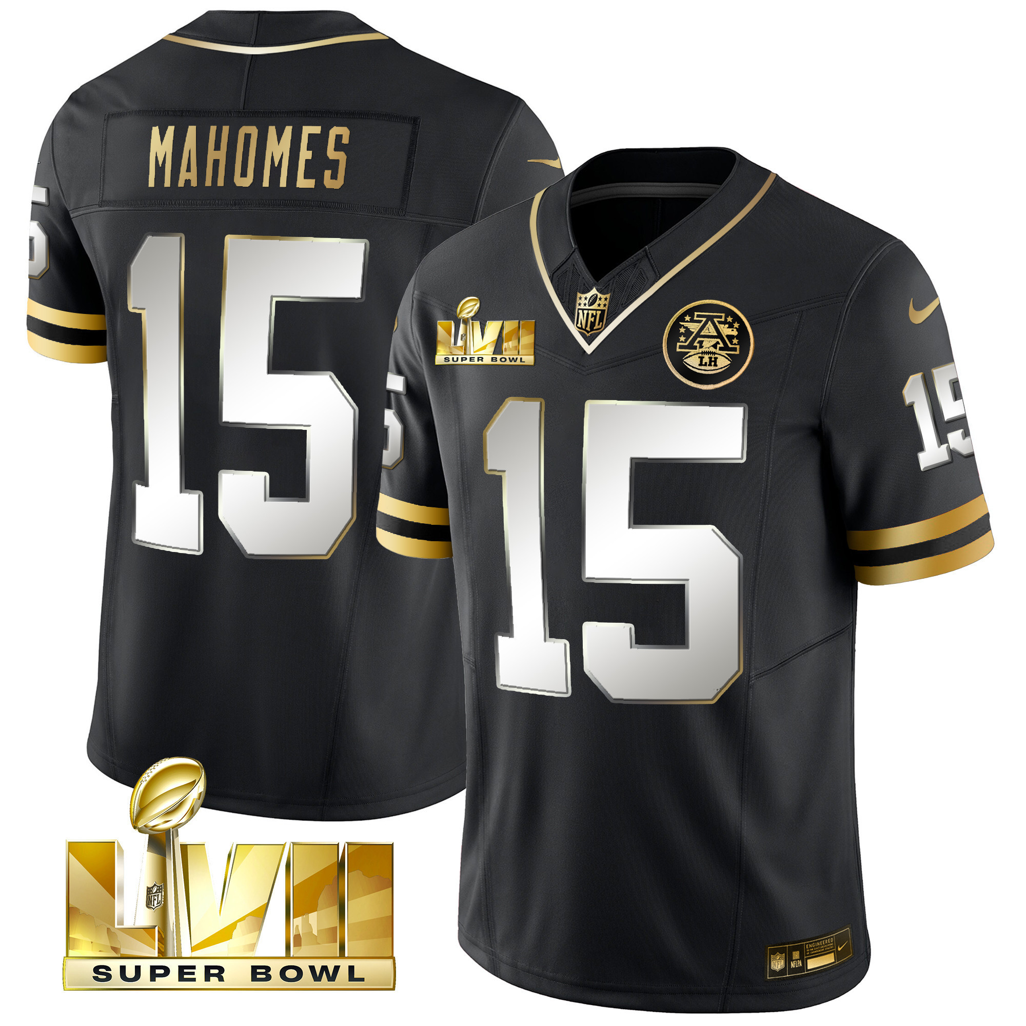 Patrick Mahomes Men's Kansas City Chiefs Throwback Limited Vapor Black Limited Jersey - All Stitched 