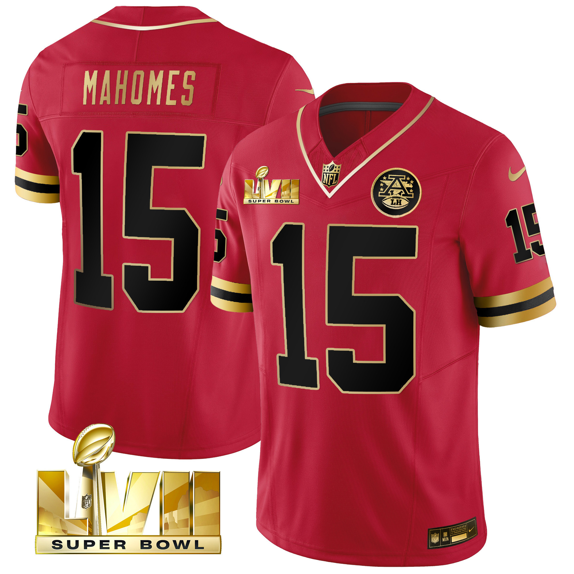 Patrick Mahomes Men's Kansas City Chiefs Throwback Limited Vapor Black Red Jersey - All Stitched 
