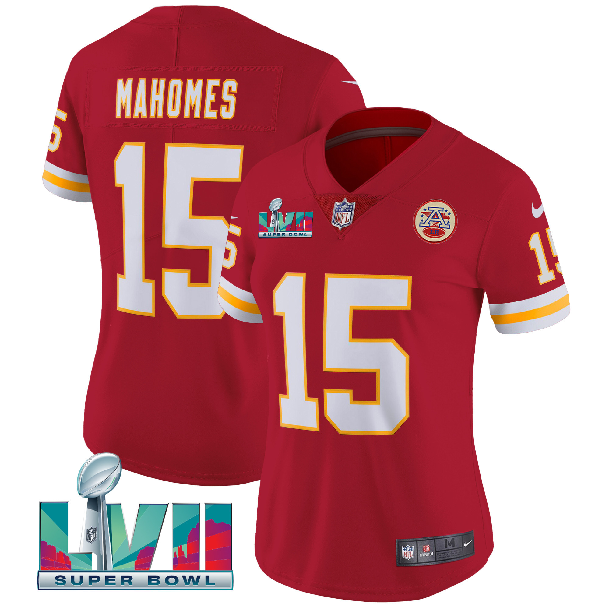 Patrick Mahomes Women's Kansas City Chiefs Throwback Limited Vapor Red Jersey - All Stitched 