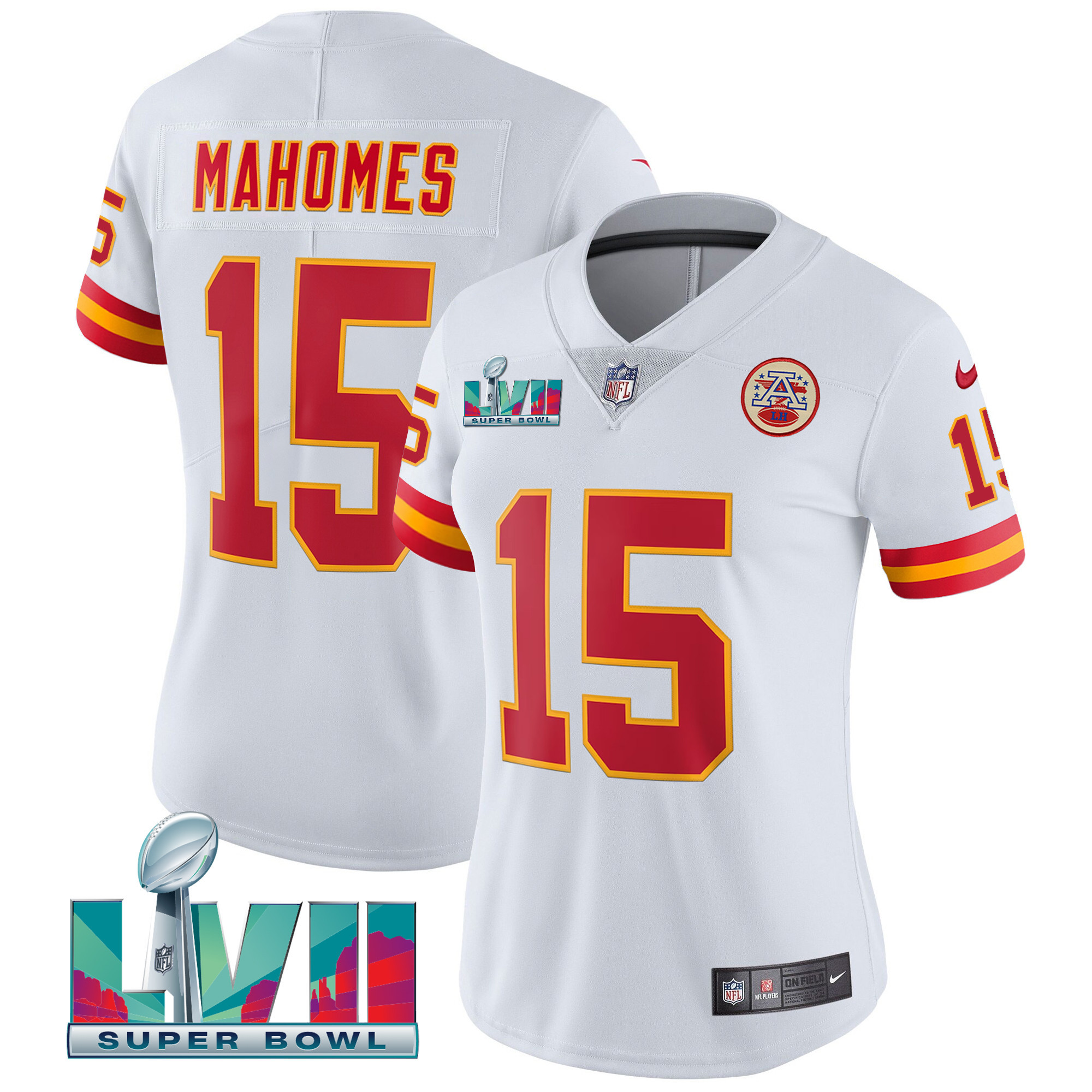 Patrick Mahomes Women's Kansas City Chiefs Throwback Limited Vapor White Jersey - All Stitched 