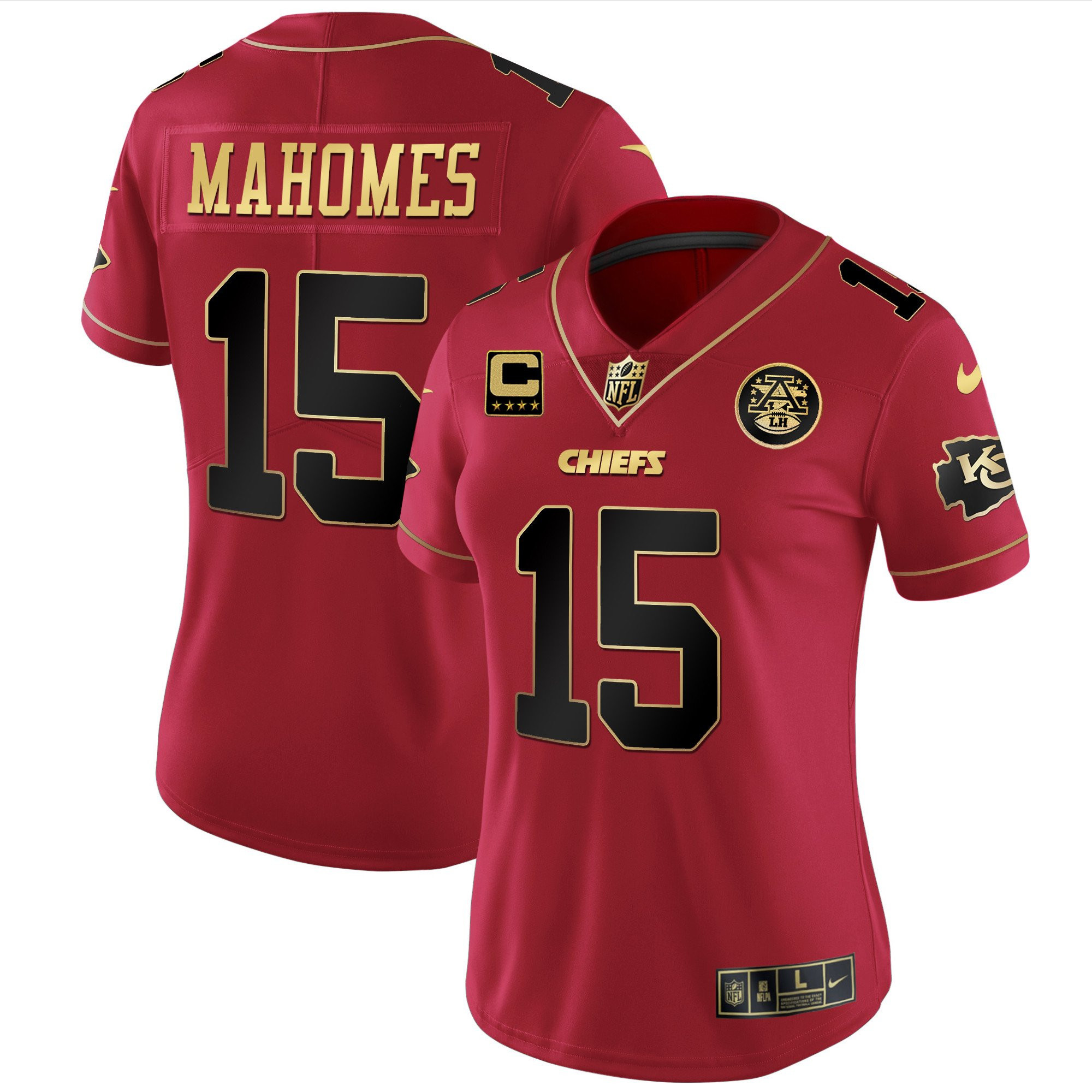 Patrick Mahomes Women's Kansas City Chiefs White Gold & Black Gold Red Special Jersey - All Stitched 