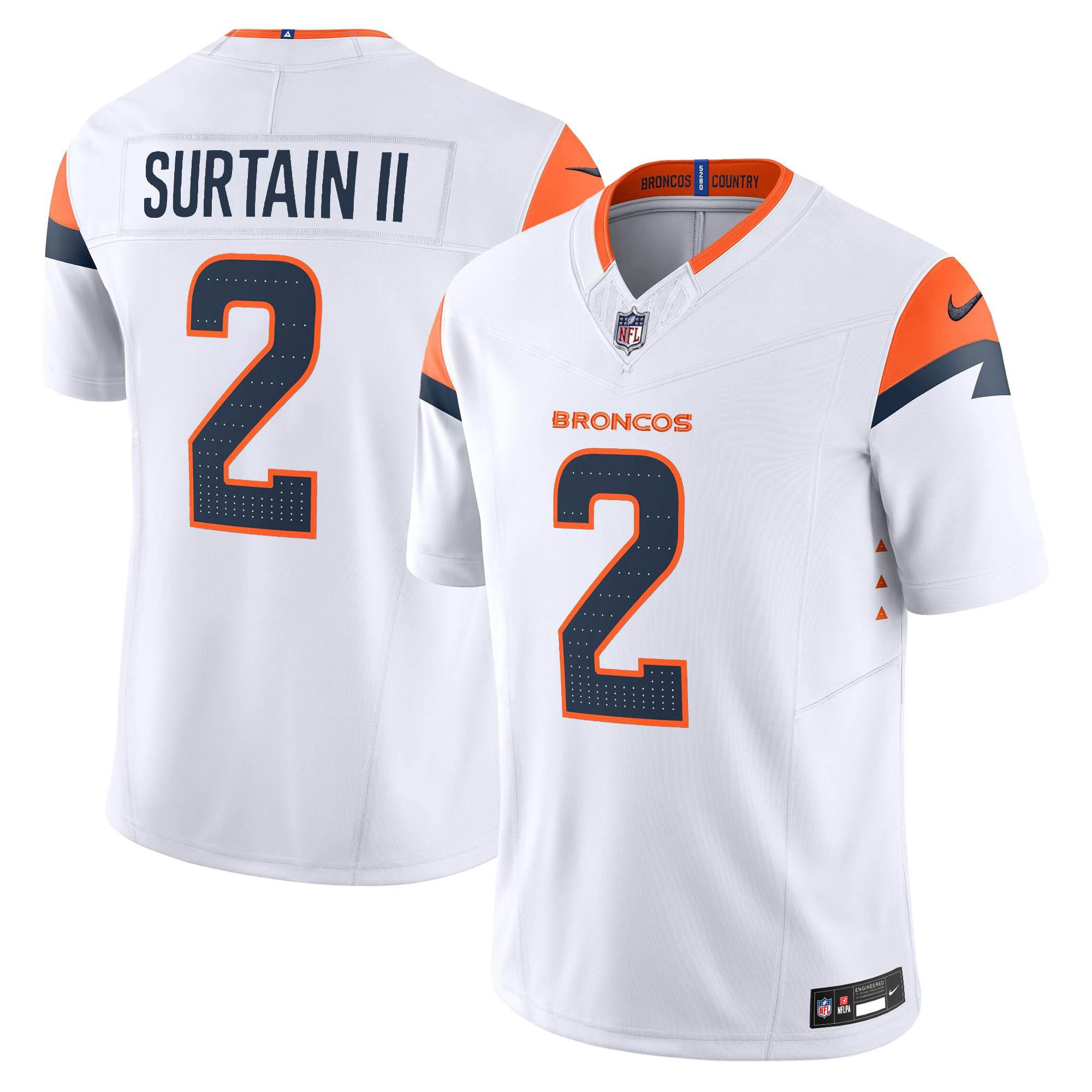 Patrick Surtain II Men's Denver Broncos 2024 Vapor Limited White Jersey - All Stitched 