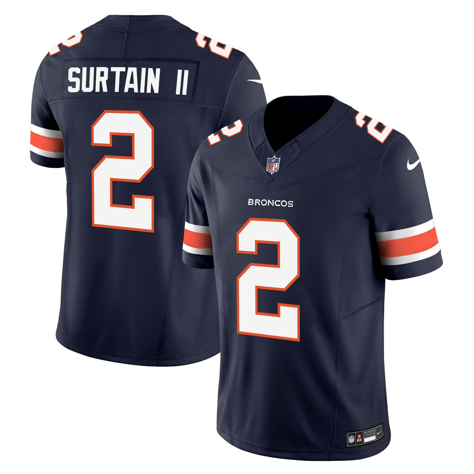 Patrick Surtain II Men's Denver Broncos Vapor Limited Navy Jersey - All Stitched 