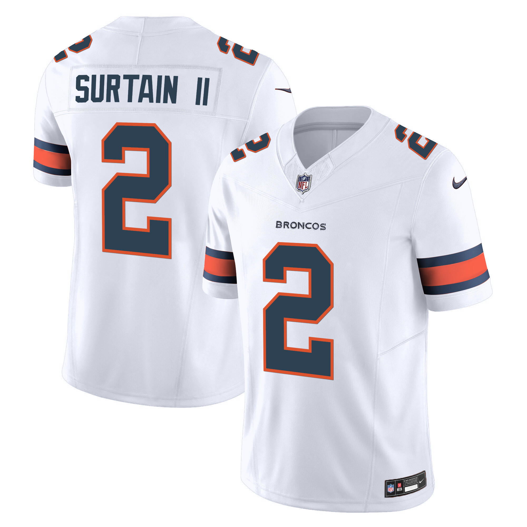 Patrick Surtain II Men's Denver Broncos Vapor Limited White Jersey - All Stitched 