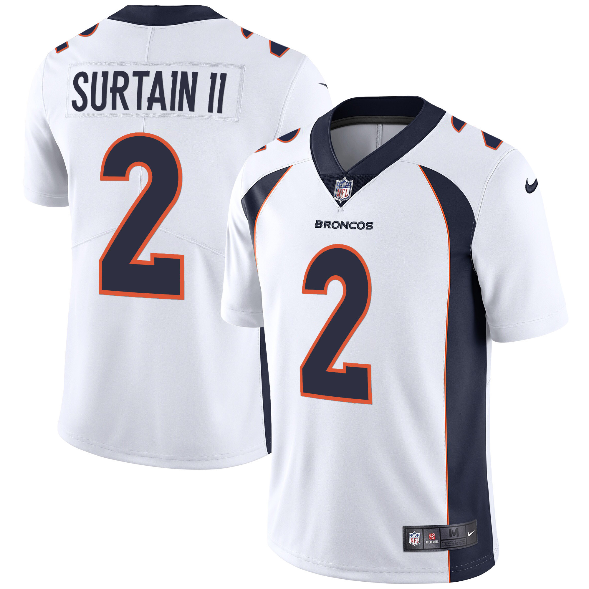 Patrick Surtain II Men's Denver Broncos Vapor White Jersey - All Stitched 