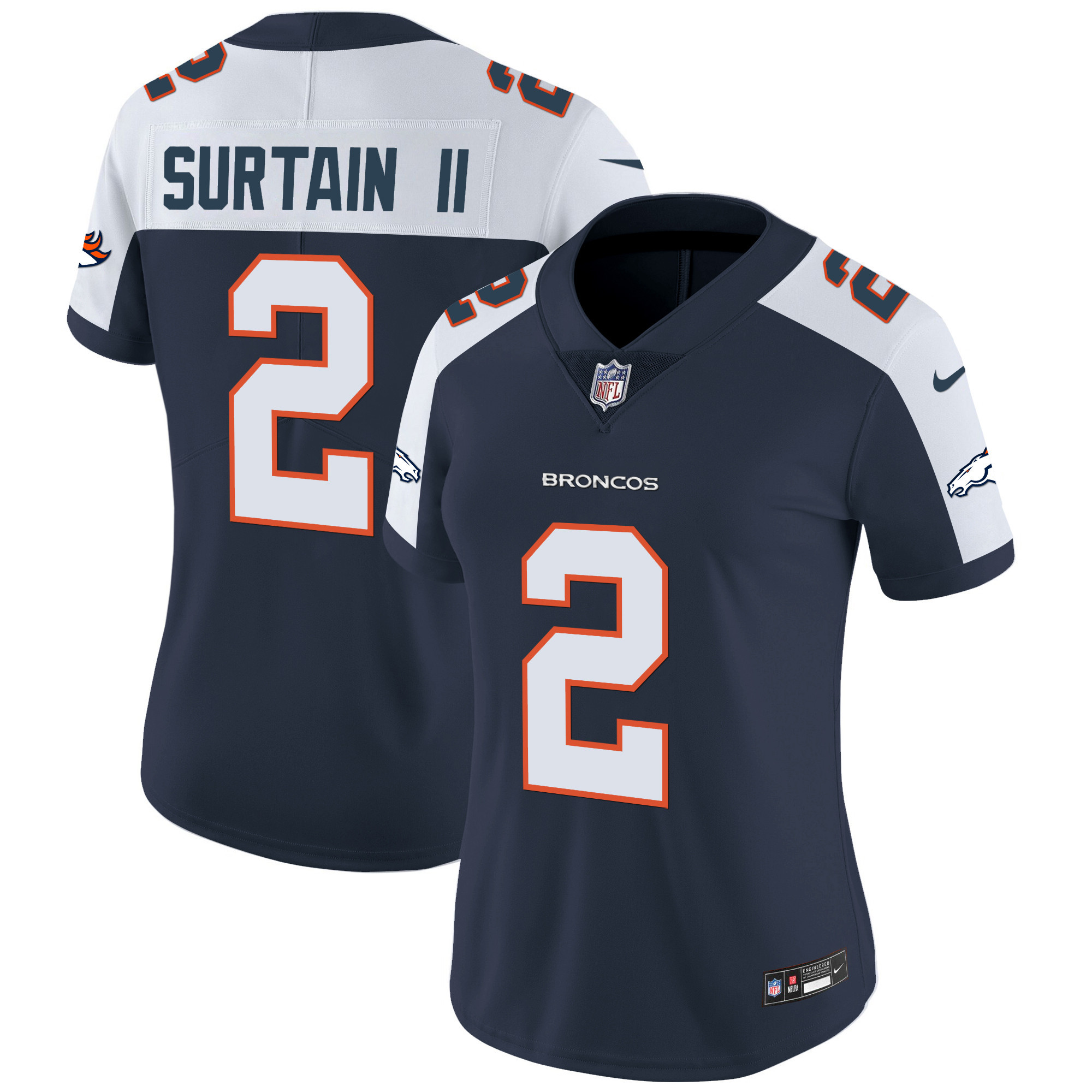 Patrick Surtain II Women's Denver Broncos Vapor Limited Navy Alternate Jersey - All Stitched 