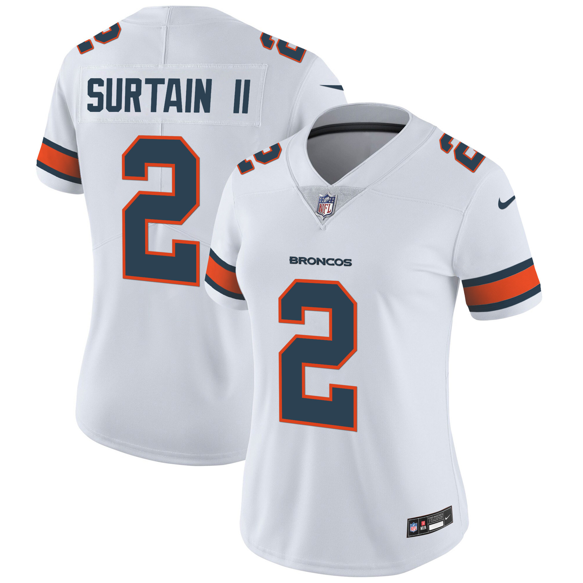 Patrick Surtain II Women's Denver Broncos Vapor Limited White Jersey - All Stitched 