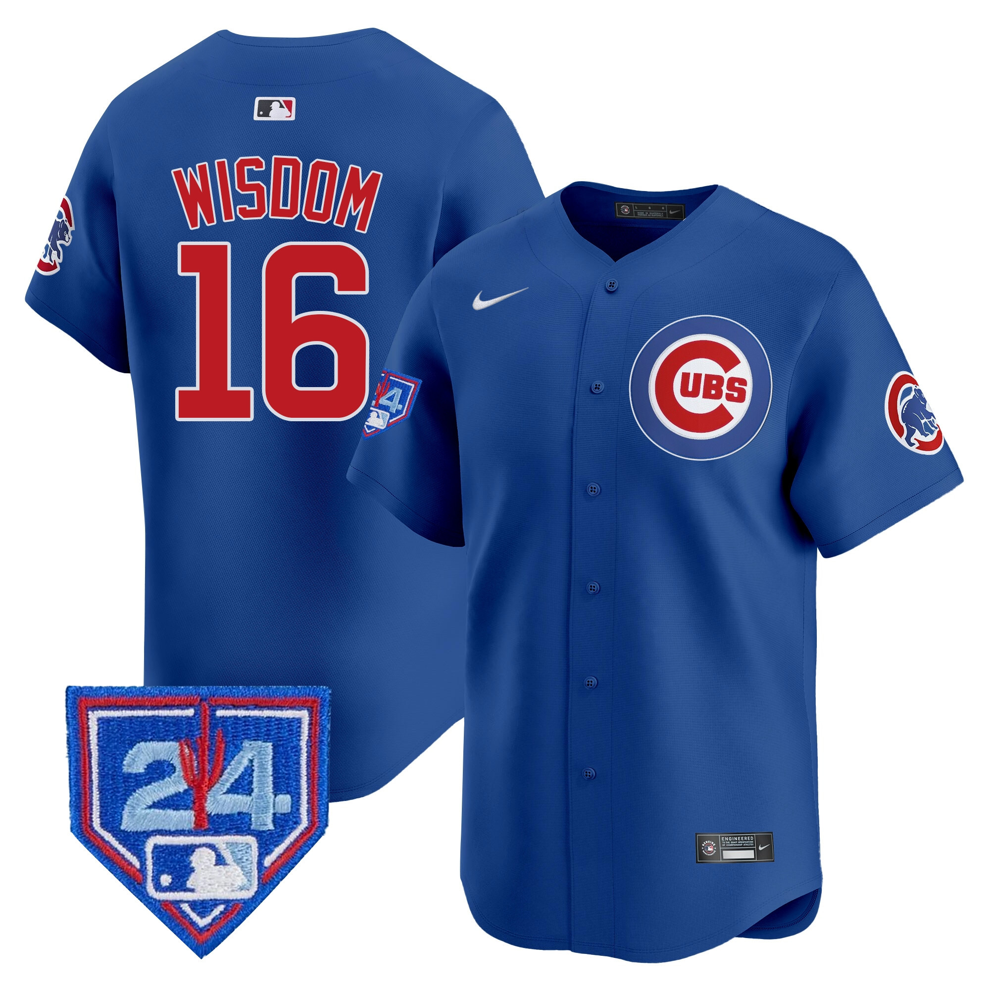 Patrick Wisdom Men's Chicago Cubs 2024 Spring Training Patch Vapor Premier Limited Royal Jersey - All Stitched