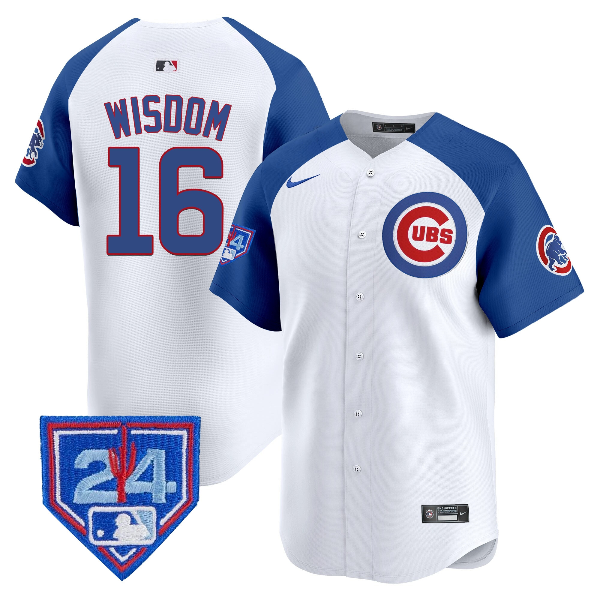 Patrick Wisdom Men's Chicago Cubs 2024 Spring Training Patch Vapor Premier Limited White Alternate Jersey - All Stitched