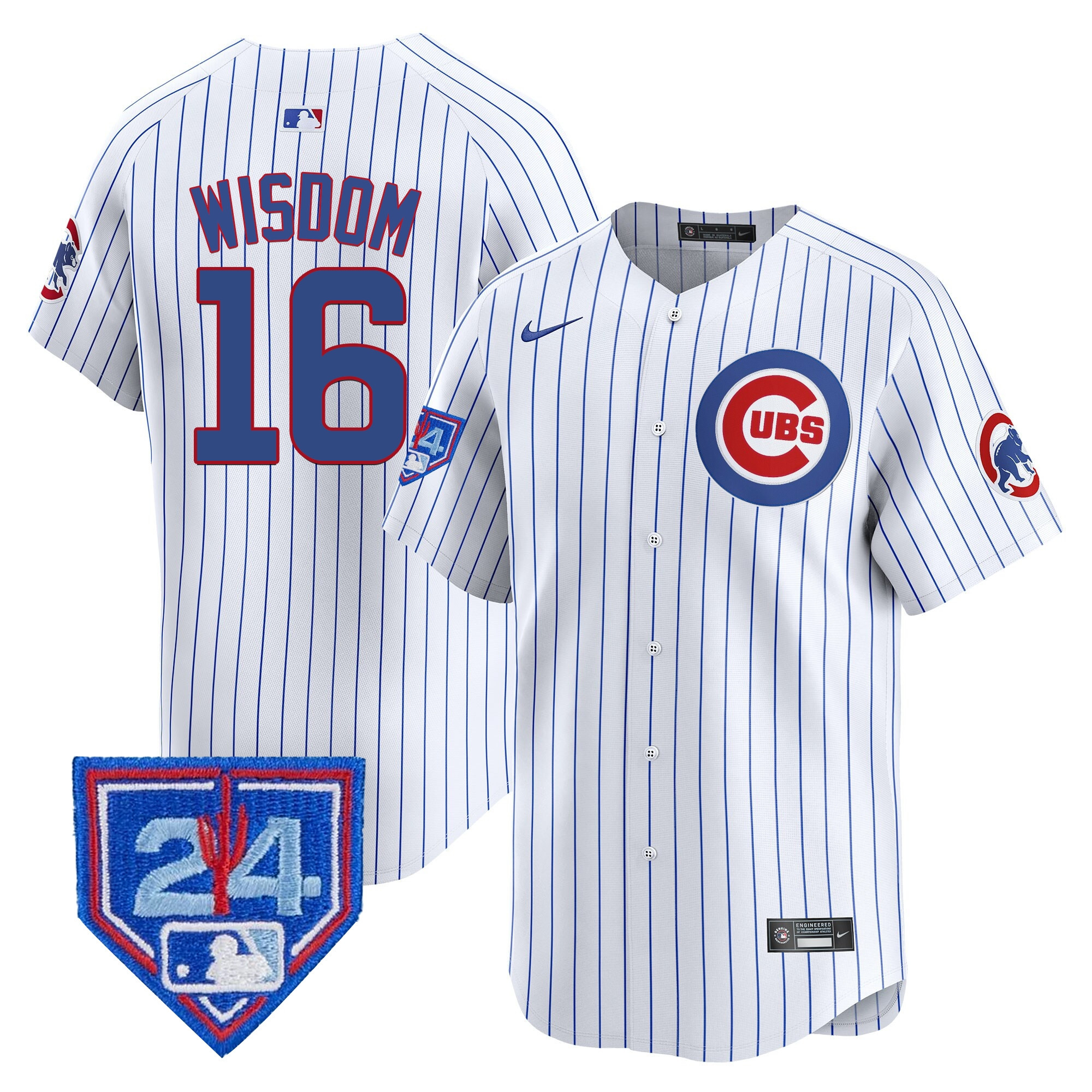 Patrick Wisdom Men's Chicago Cubs 2024 Spring Training Patch Vapor Premier Limited White Jersey - All Stitched