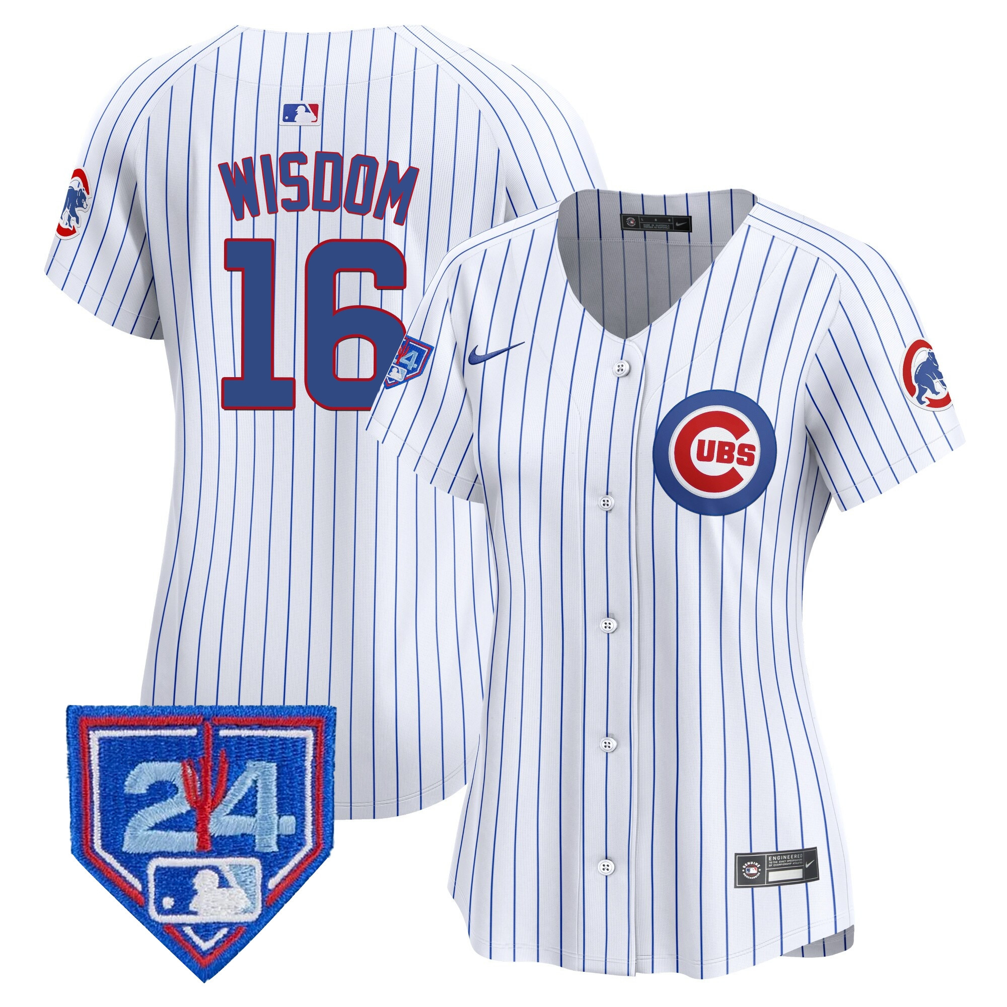 Patrick Wisdom Women's Chicago Cubs 2024 Spring Training Patch Vapor Premier Limited White Jersey - All Stitched