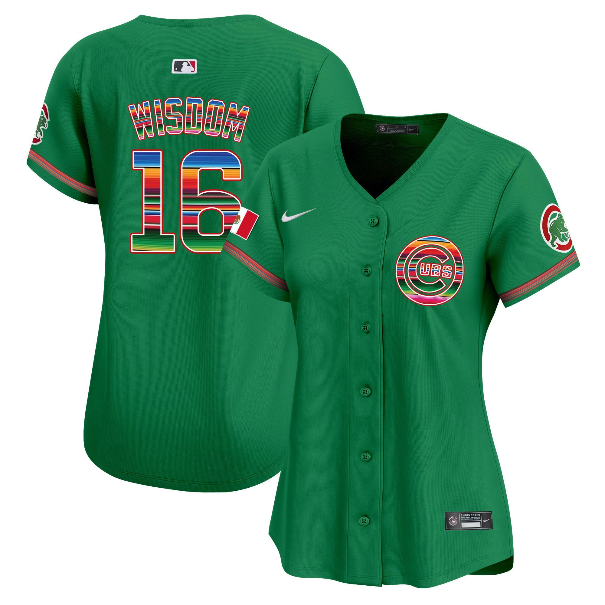 Patrick Wisdom Women's Chicago Cubs Mexico Vapor Premier Limited Green Jersey - All Stitched