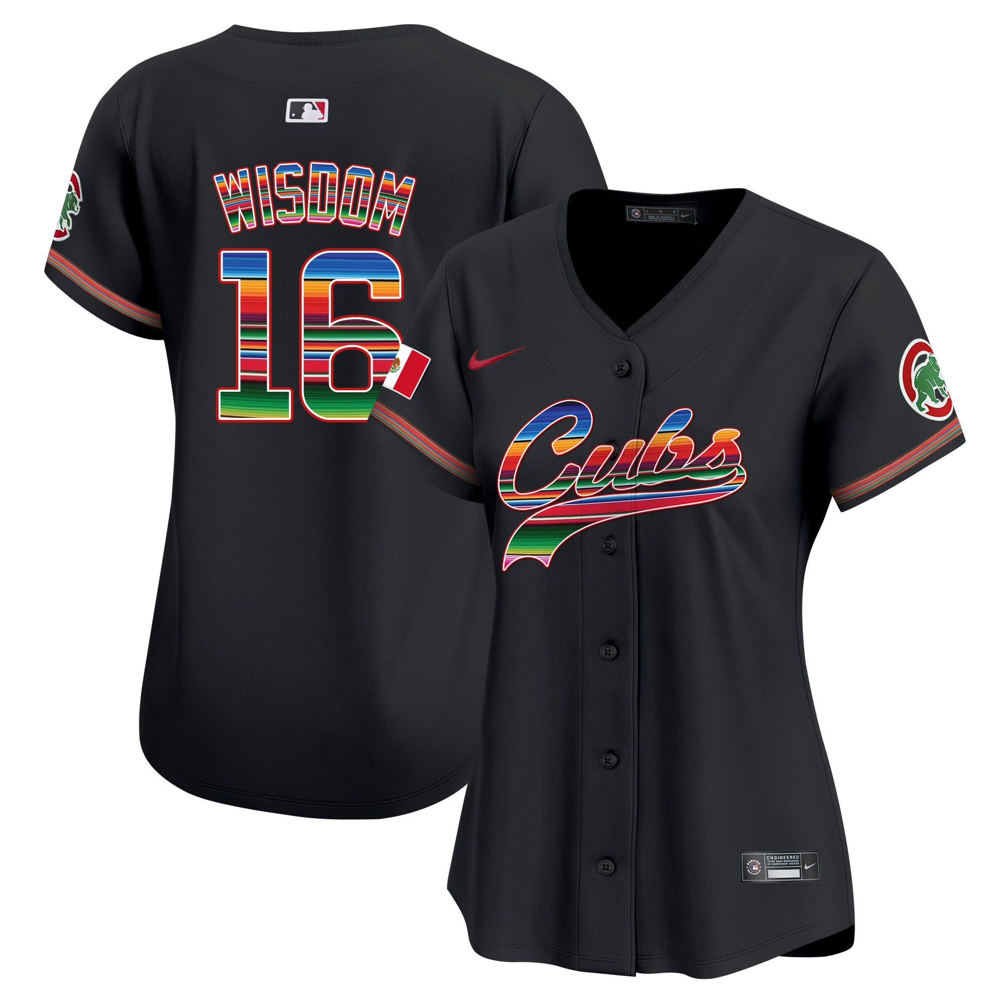 Patrick Wisdom Women's Chicago Cubs Mexico Vapor Premier Limited V2 Black Jersey - All Stitched