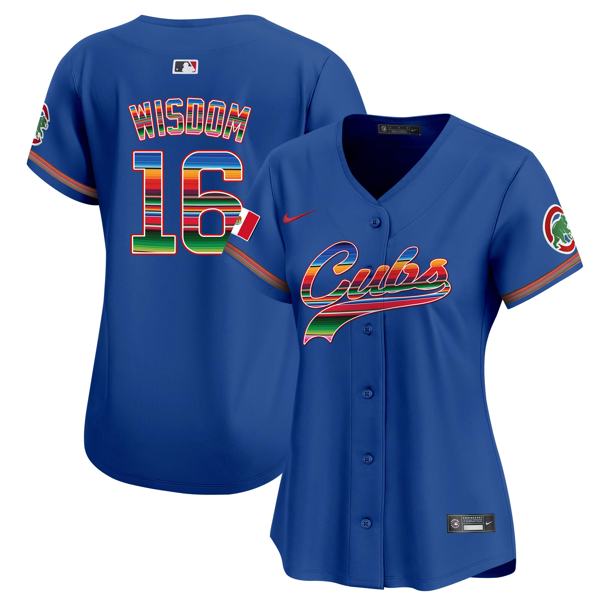 Patrick Wisdom Women's Chicago Cubs Mexico Vapor Premier Limited V2 Royal Jersey - All Stitched