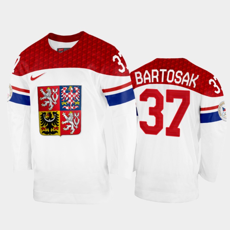 Patrik Bartosak Czech Republic White Home Jersey 2022 Winter Olympics