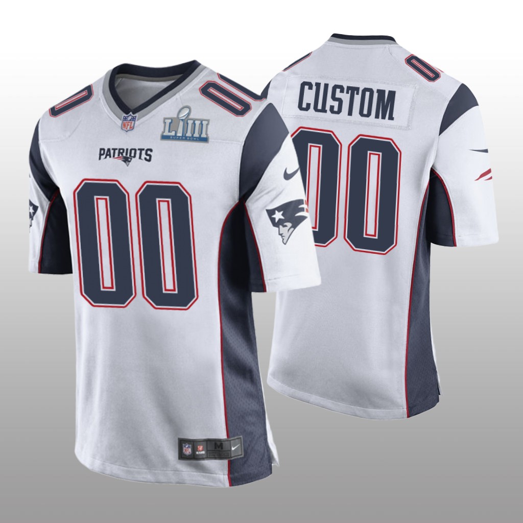Patriots Custom Game White Jersey - Super Bowl LIII