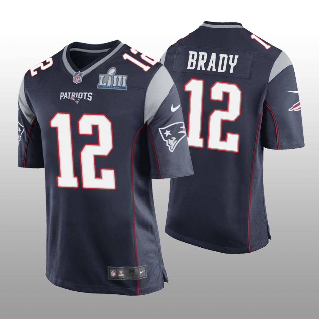 Patriots Tom Brady Game Navy Jersey - Super Bowl LIII