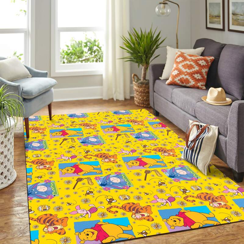 Pattern Winnie The Pooh Carpet Floor Area Rectangle Rug
