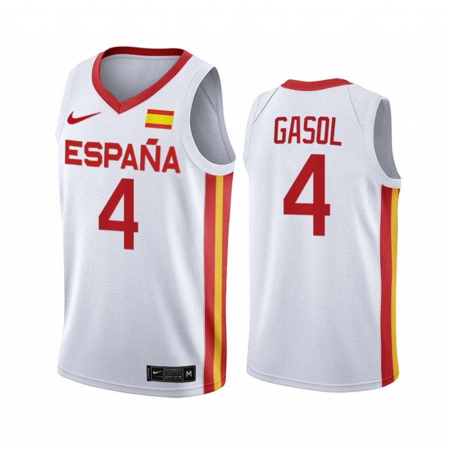 Pau Gasol Spain #4 White 2021 Tokyo Olymipcs Limited Jersey