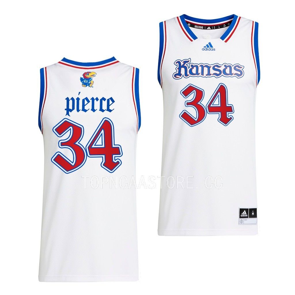 Paul Pierce Kansas Jayhawks #34 White Swingman Jersey