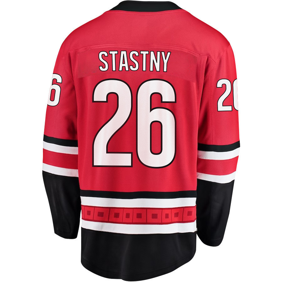 Paul Stastny 26 Carolina Hurricanes Stanley Cup 2023 Playoffs Patch Home Breakaway Men Stitched Jersey – Red
