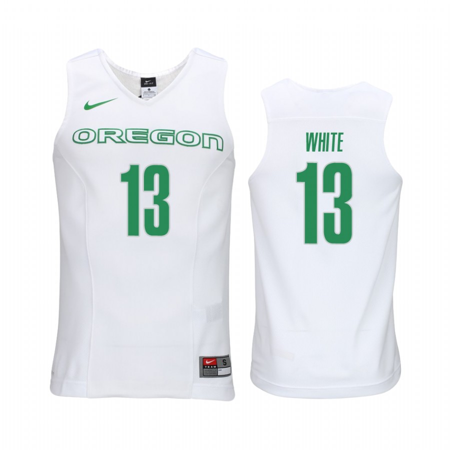 Paul White Oregon Ducks #13 Elite Performance College Jersey - White