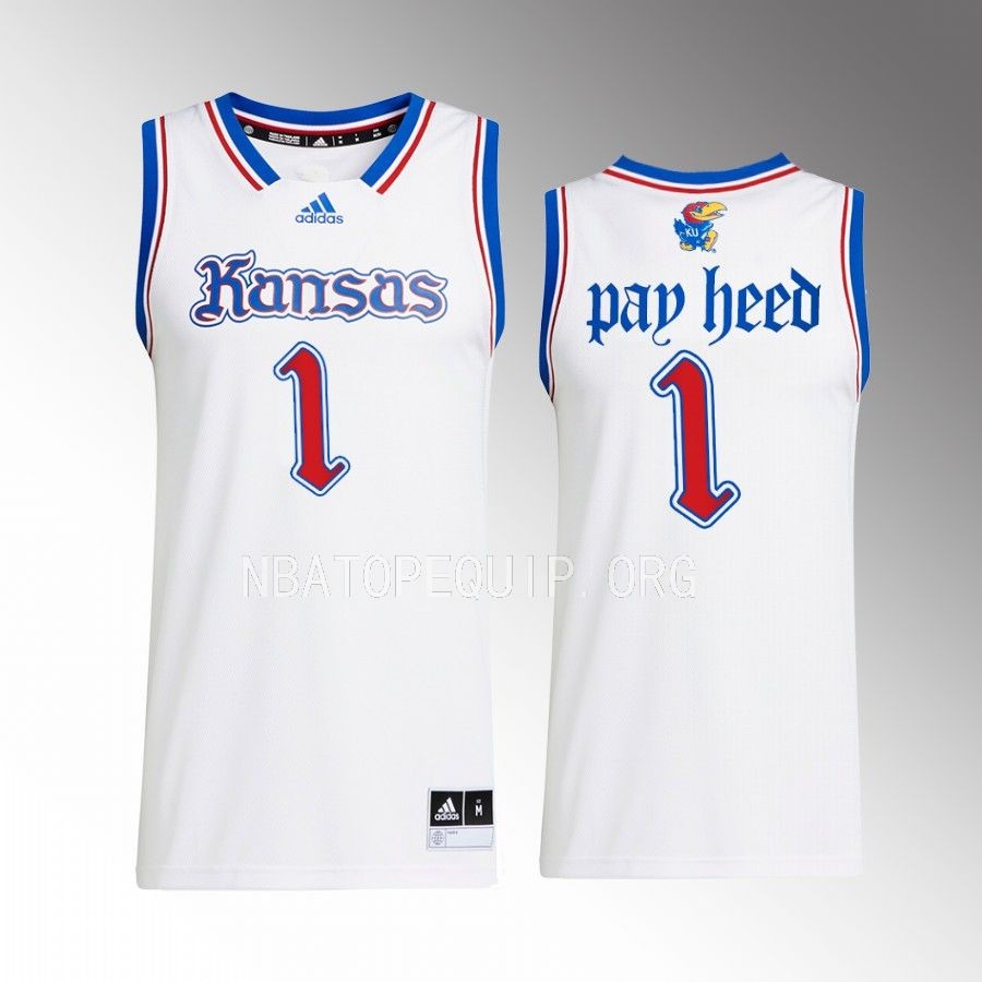 Pay Heed Kansas Jayhawks White Jersey 2022-23 Swingman