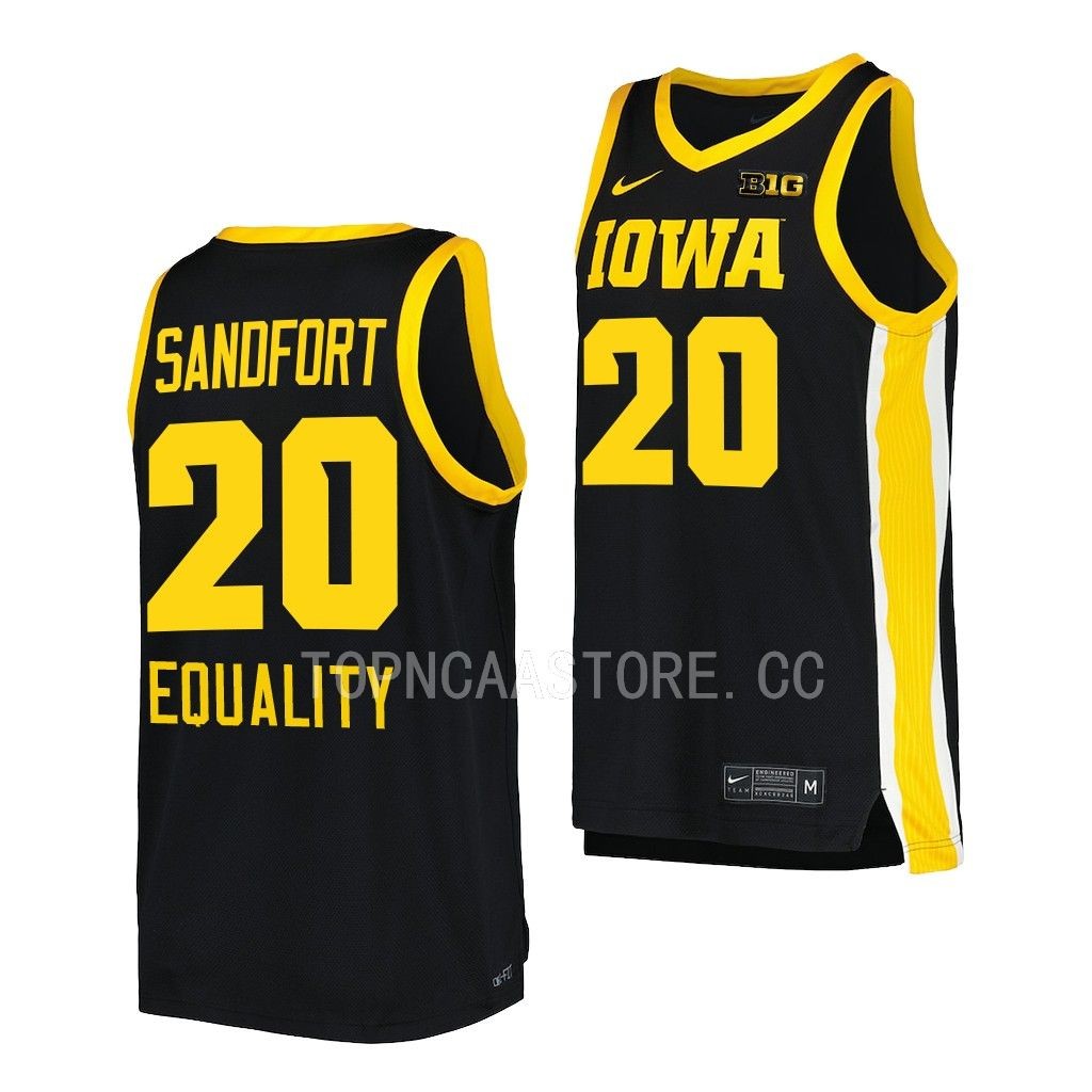 Payton Sandfort #20 Iowa Hawkeyes Equality Jersey 2022-23 Black
