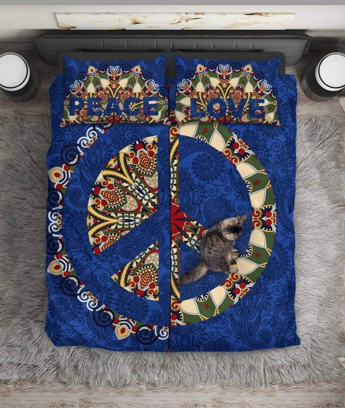 Peace Love Paisley Background Art Hop 3D Customized Duvet Cover Bedding Set
