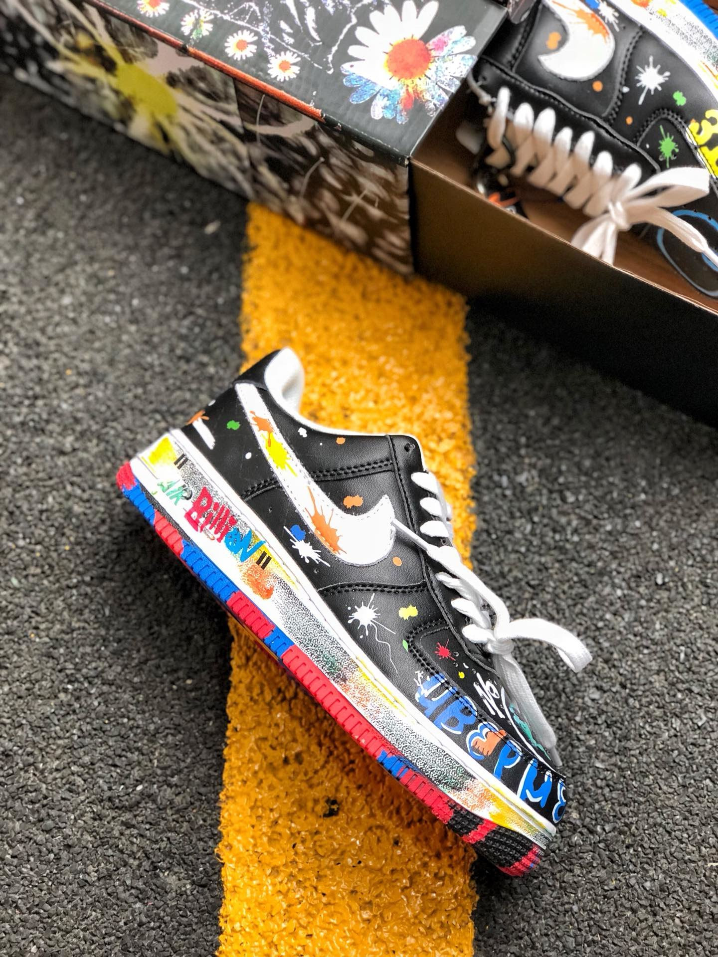 PEACEMINUSONE x Nike Air Force 1 Low Custom Black For Sale