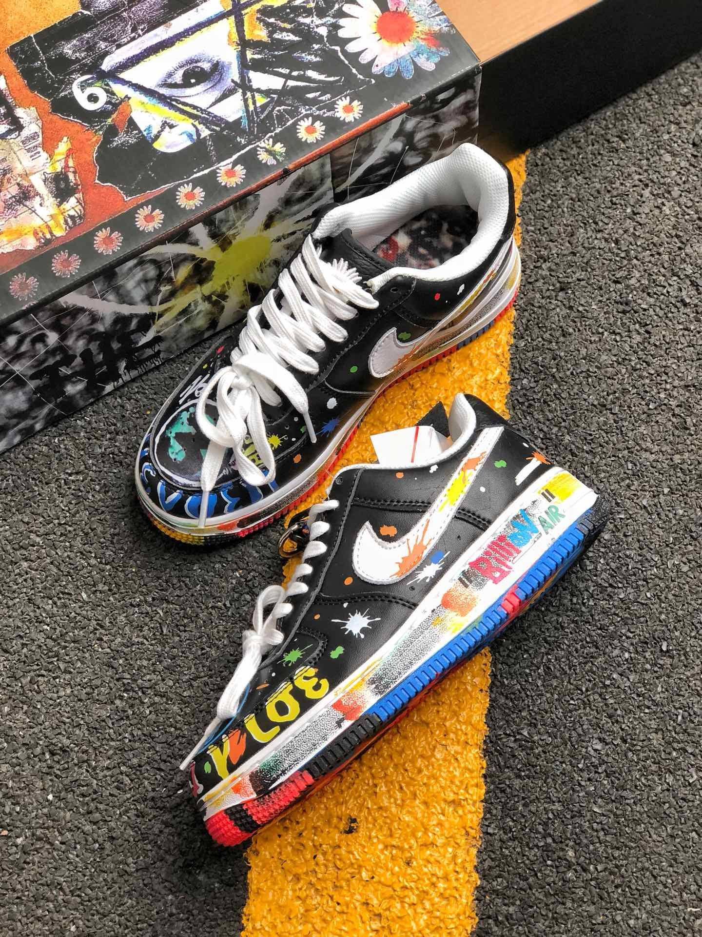 PEACEMINUSONE x Nike Air Force 1 Low Custom Black For Sale