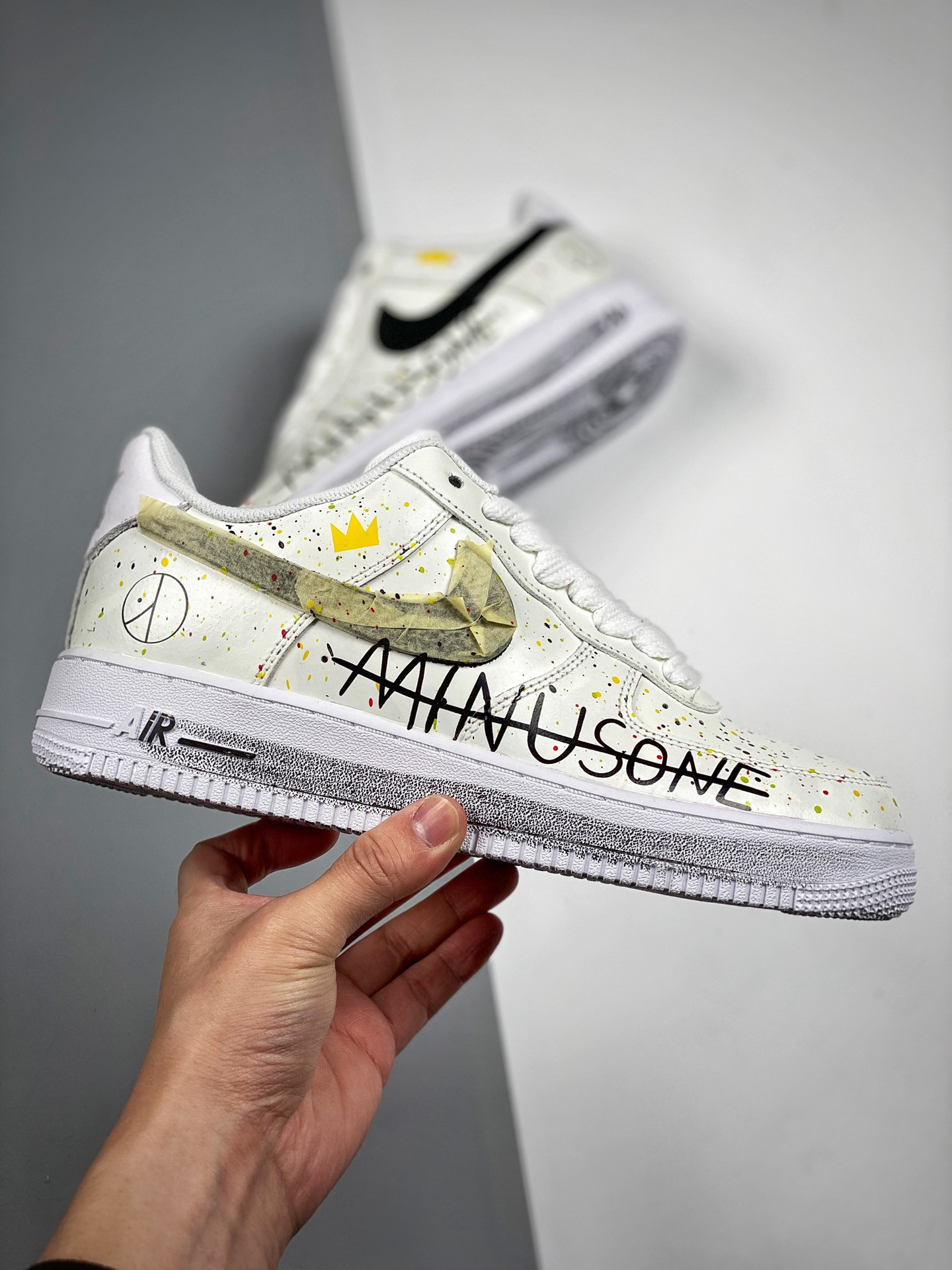PEACEMINUSONE x Nike Air Force 1 Low Custom White Black For Sale