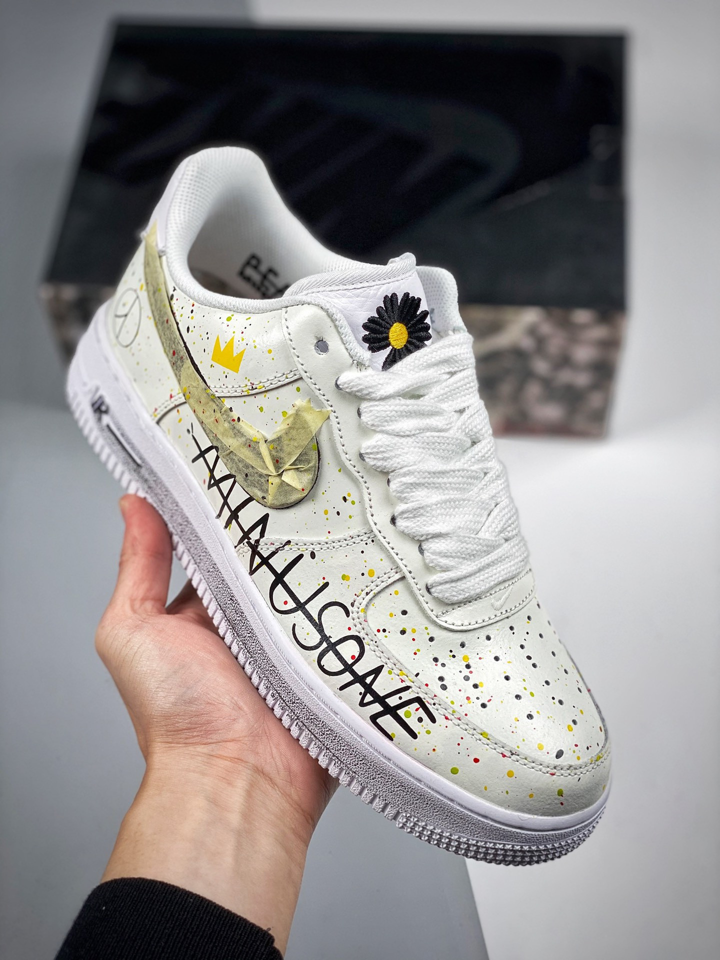 PEACEMINUSONE x Nike Air Force 1 Low Custom White Black For Sale