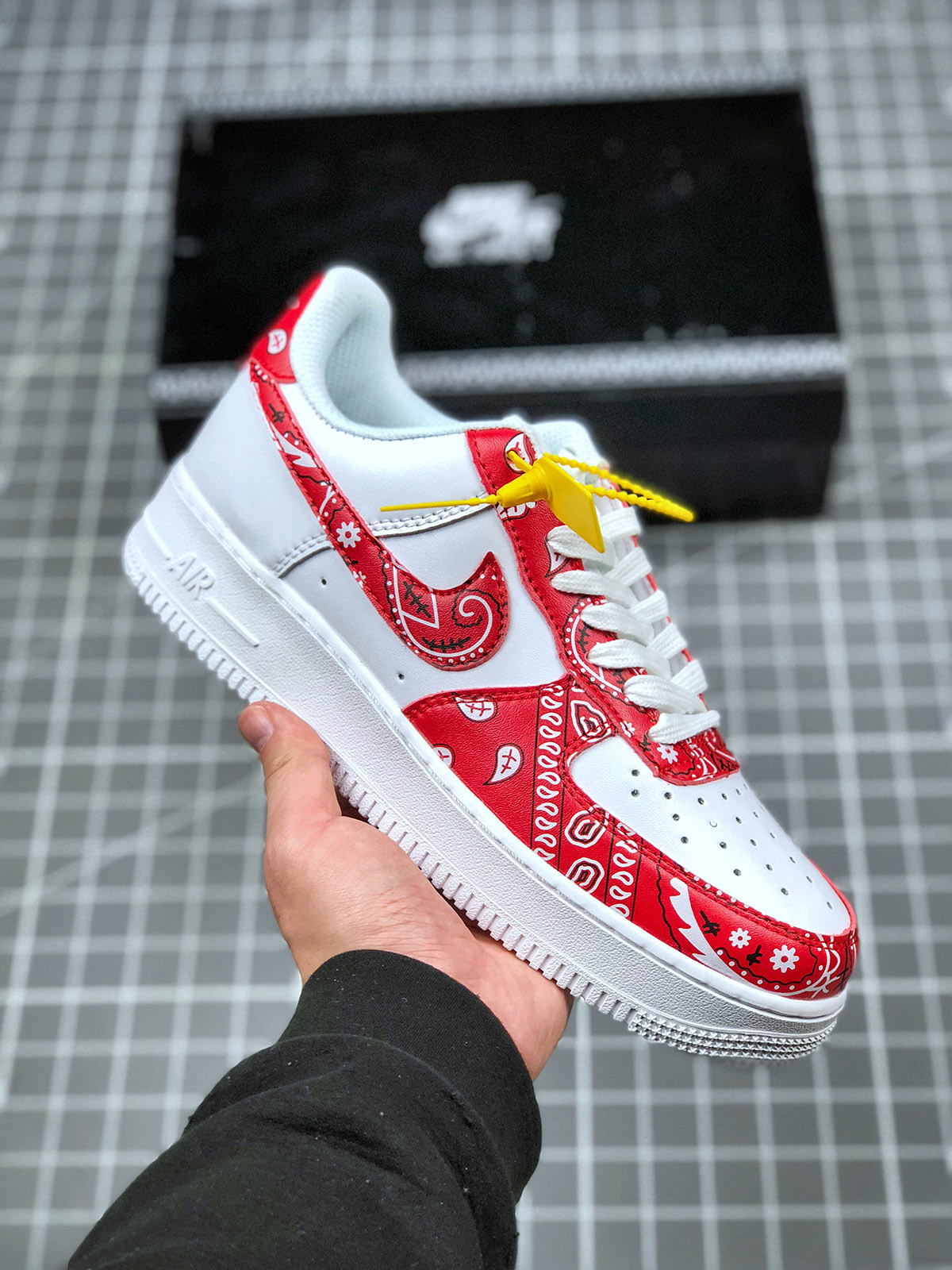 PEACEMINUSONE x Nike Air Force 1 Low Custom White Red For Sale
