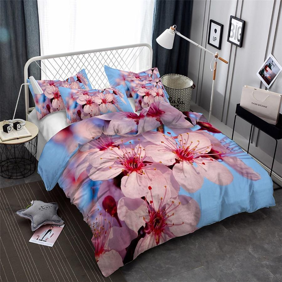 Peach Blossom 3D Customized Duvet Cover Bedding Set