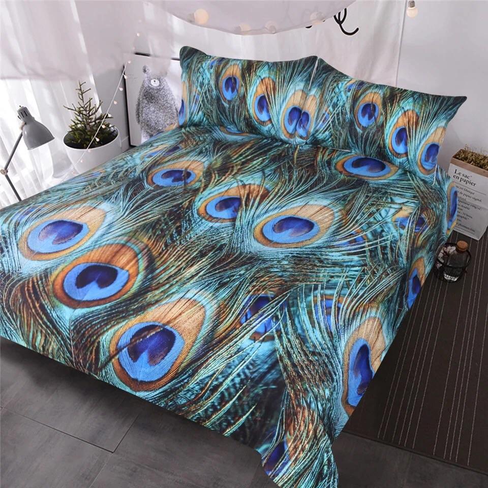 Peacock Heaven (My Favourite Animal!)3D Customized Duvet Cover Bedding Set