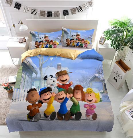 Peanuts Charlie Brown And Noopy Custom 3D Customized Duvet Cover Bedding Set
