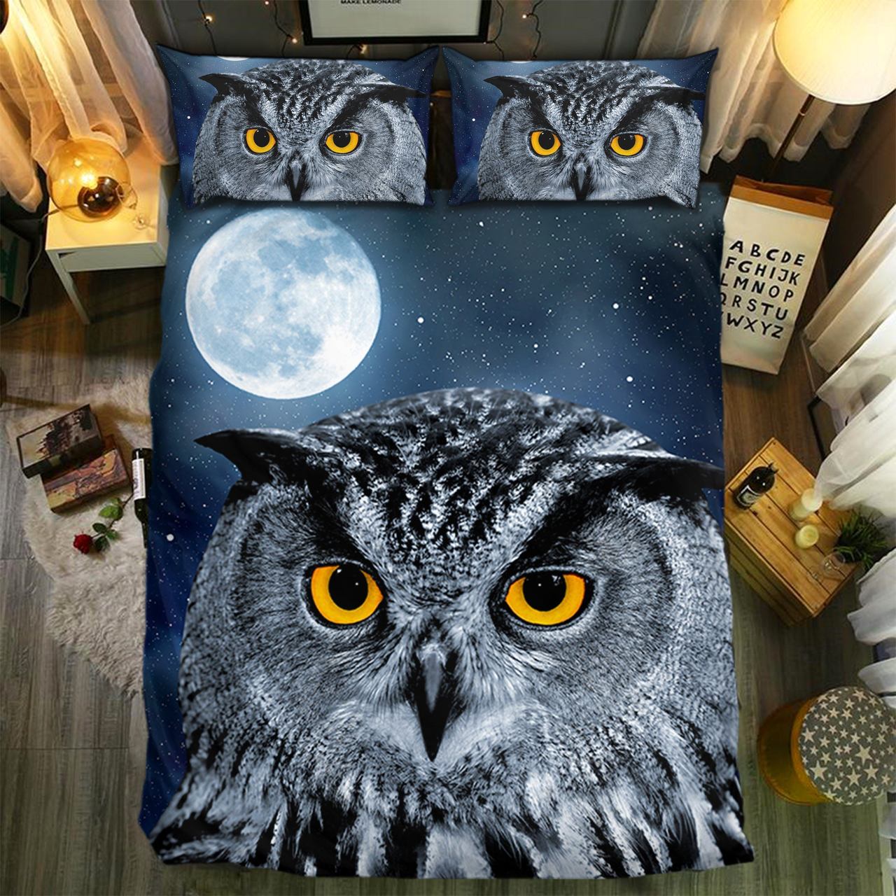Pecial Owl Collection Customized Duvet Cover Bedding Set