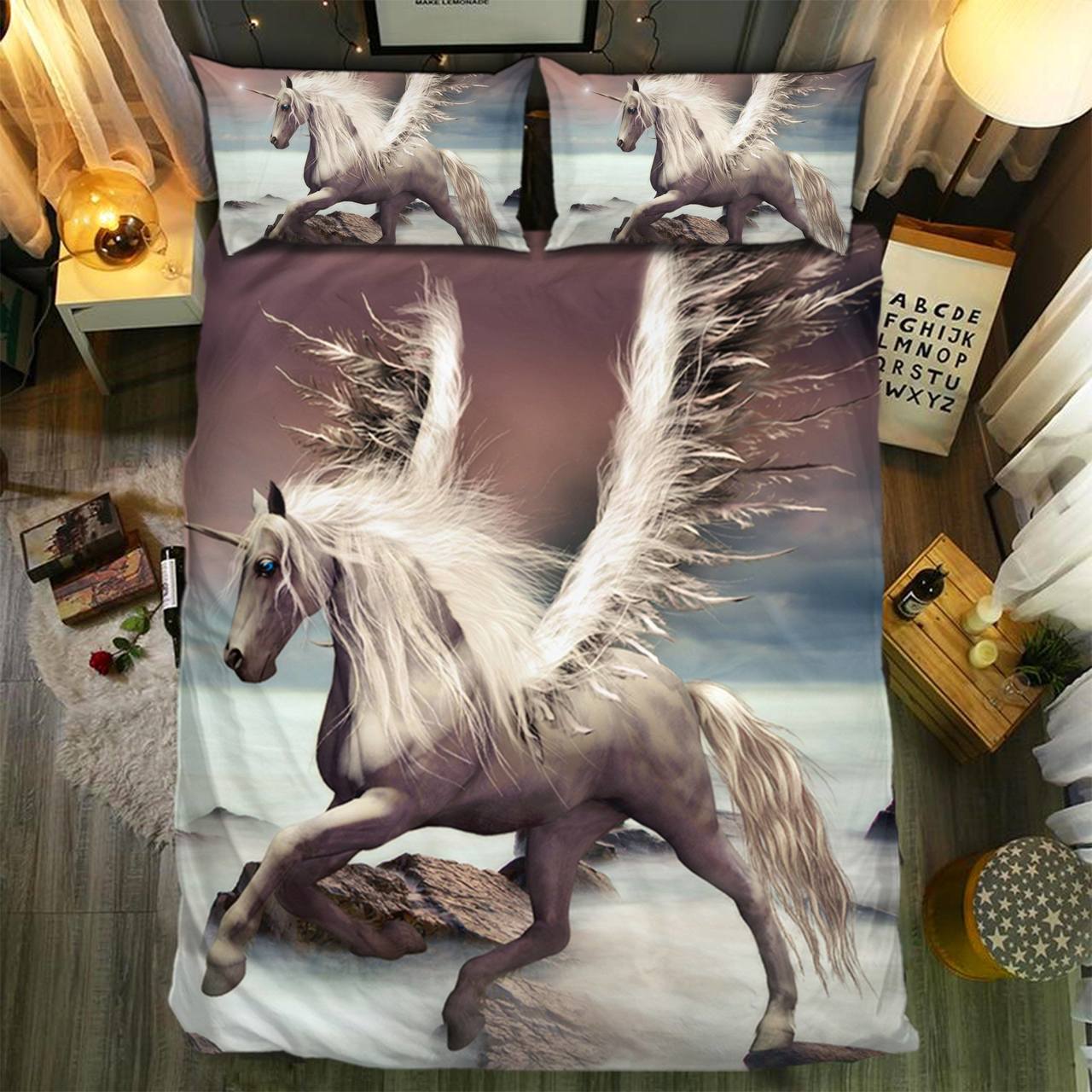 Pecial Unicorn 3D Customized Duvet Cover Bedding Set