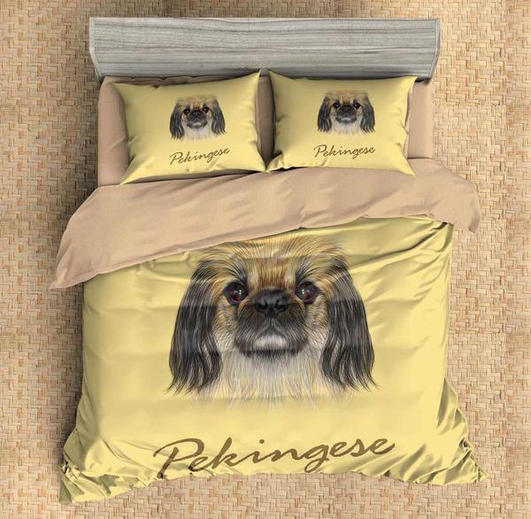 Pekingese 3D Customized Duvet Cover Bedding Set