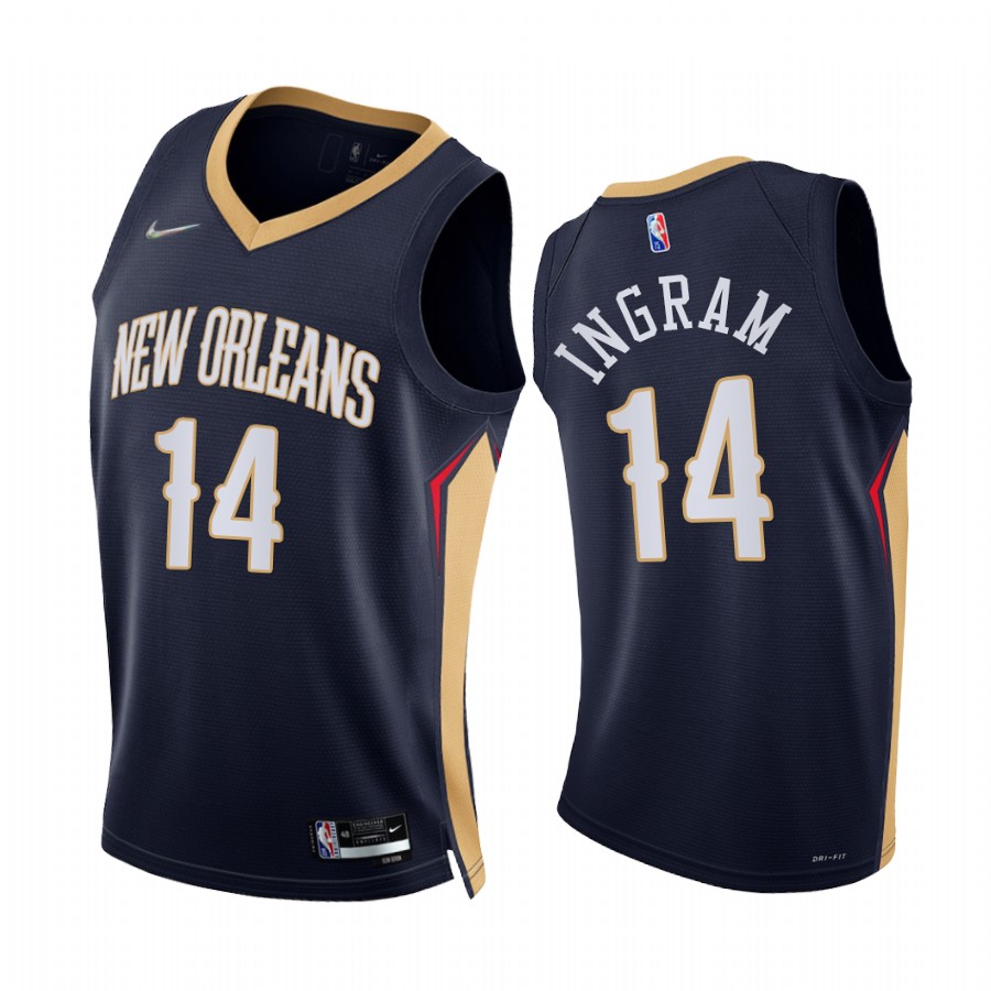 Pelicans Brandon Ingram 75th Diamond Anniversary Navy #14 Jersey 2021-22
