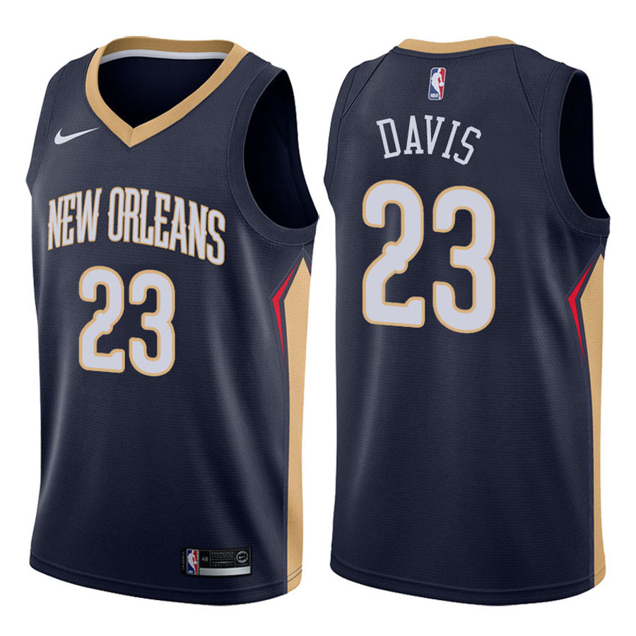 Pelicans Male Anthony Davis #23 2017-18 Icon Navy Jersey