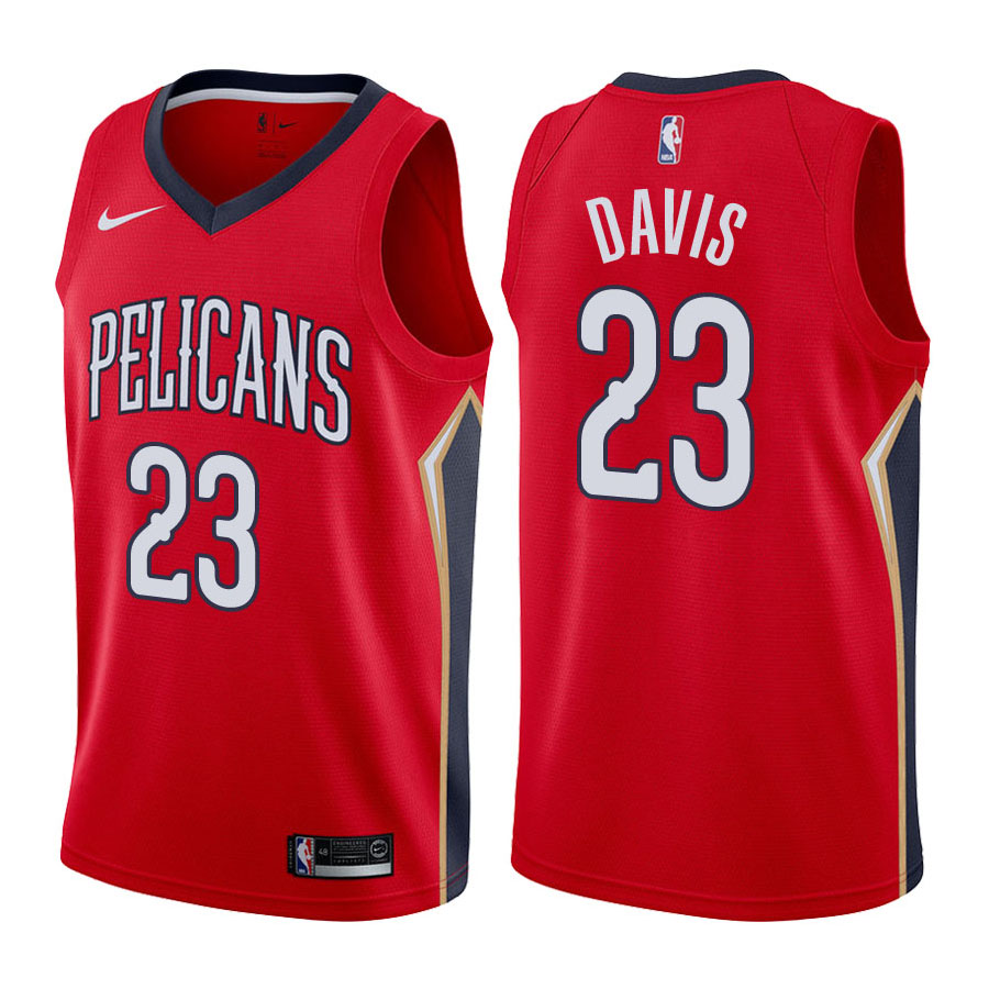 Pelicans Male Anthony Davis #23 2017-18 Statement Red Jersey